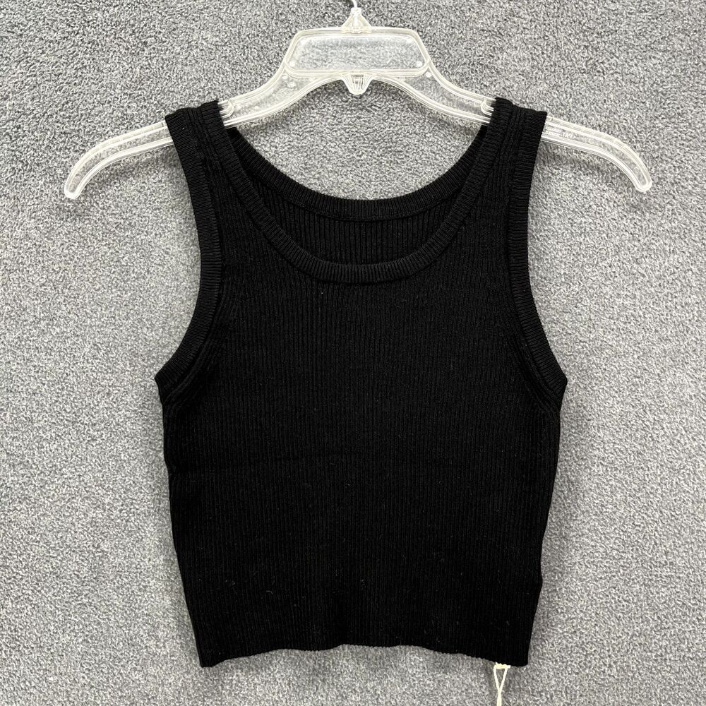 REVOLVE & minimalist lovers COMMENSE Knit‎ Tank Top Black Small crop